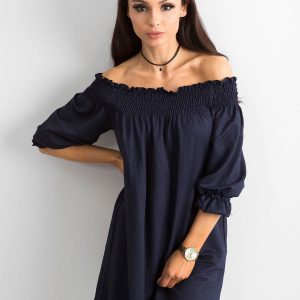 Tunic with Spanish neckline navy blue