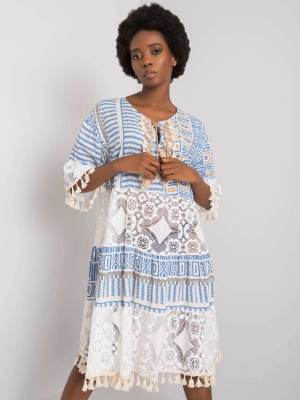 Nayeli's blue boho dress