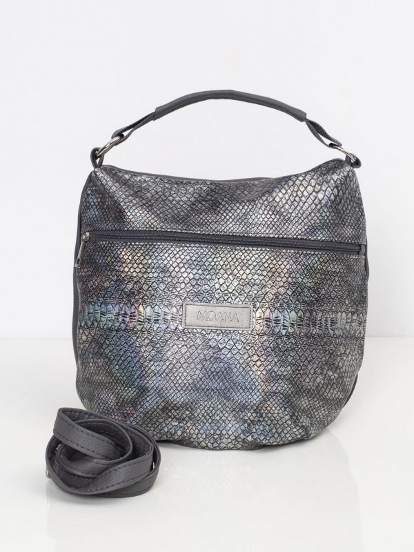 Silver Grey Patterned Handbag