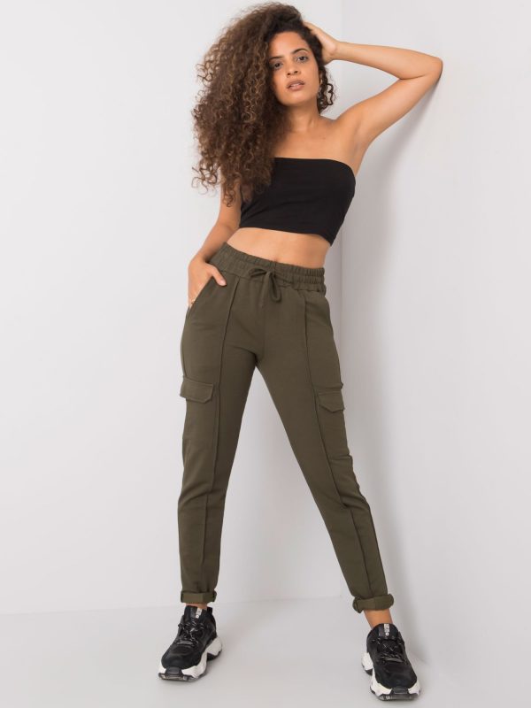 Khaki sweatpants with pockets Despina RUE PARIS