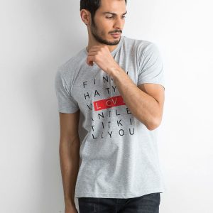 Grey Printed Men's T-Shirt