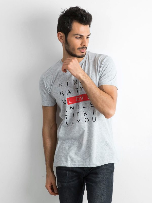 Grey Printed Men's T-Shirt