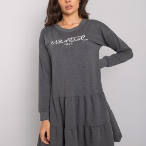 Maryville Dark Grey Ruffle Dress