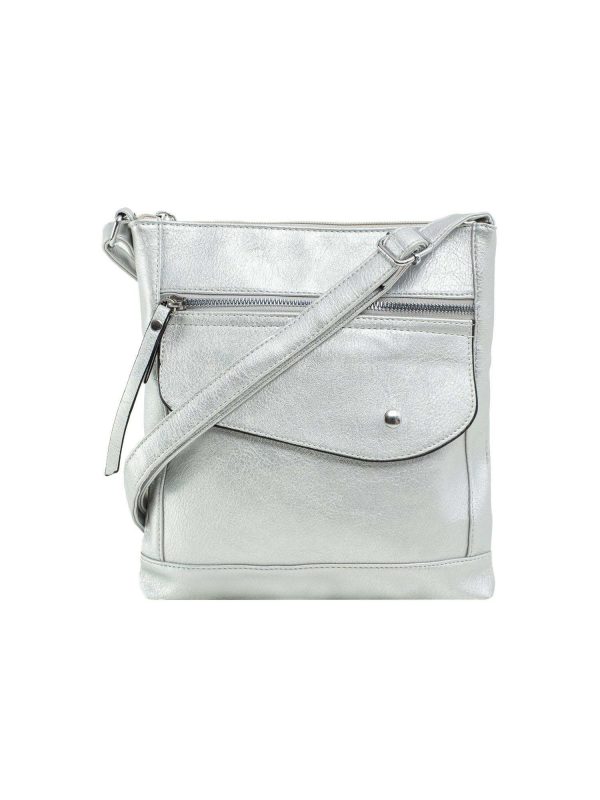 Silver Women's Eco Leather Shoulder Bag