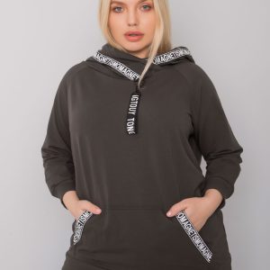 Dark Khaki Plus Size Hoodie Jordynn