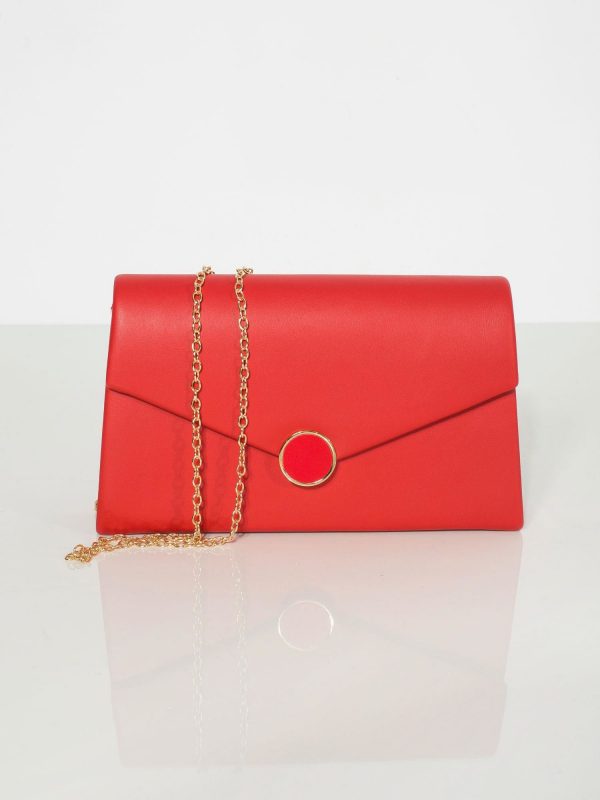 Red eco-leather clutch