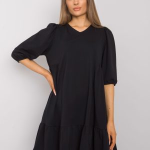 Yelda Black Cotton Dress