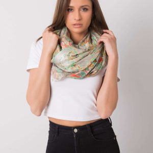 Light gray scarf with colorful patterns