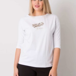 White Cotton Plus Size Troy Blouse