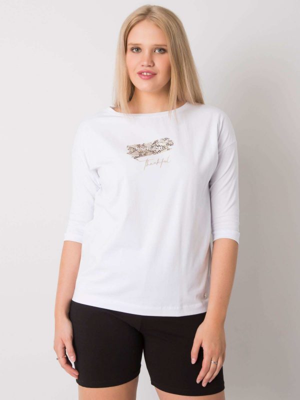 White Cotton Plus Size Troy Blouse