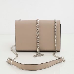 Beige handbag on a chain