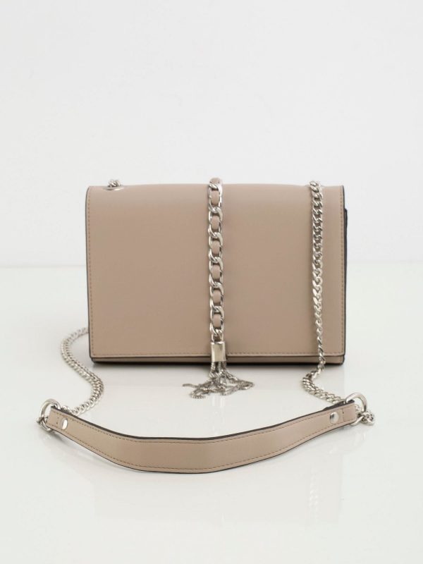 Beige handbag on a chain