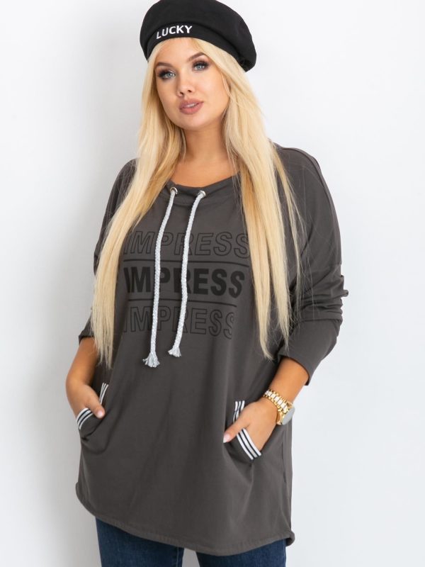 Khaki sweatshirt plus size Impress