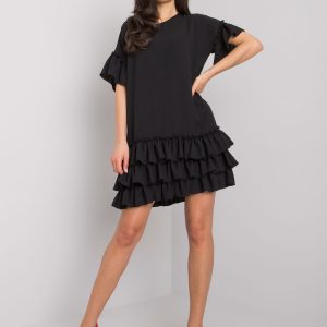 Melanie RUE PARIS black ruffle dress