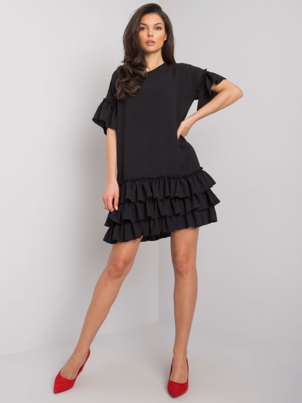 Melanie RUE PARIS black ruffle dress