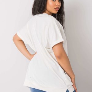 Ecru plus size blouse with Jessamy pockets