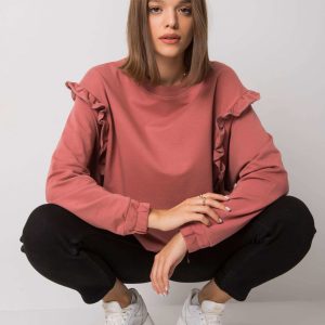 Dirty pink sweatshirt with frills Monserrat