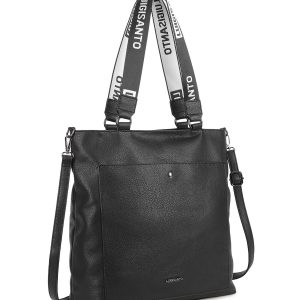 Black city bag with decorative LUIGISANTO handles