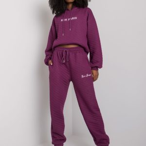 Purple sweatpants with quilting Naomi RUE PARIS