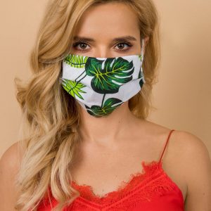 White and green reuse cotton mask