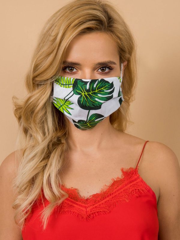 White and green reuse cotton mask