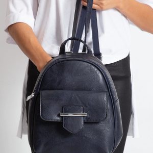 Navy blue backpack with flip