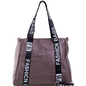 Brown eco leather city bag