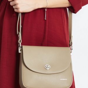 Beige Messenger Messenger with Swivel Clasp