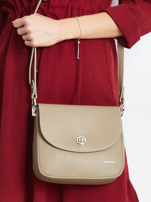 Beige Messenger Messenger with Swivel Clasp