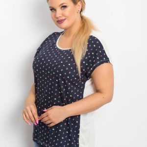 Navy blue plus size t-shirt Starring