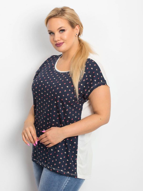 Navy blue plus size t-shirt Starring