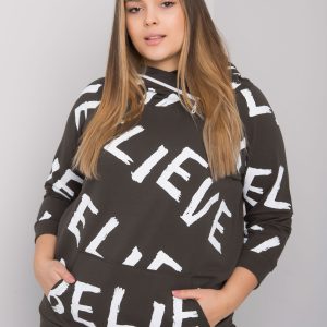 Dark khaki patterned sweatshirt plus size Perth