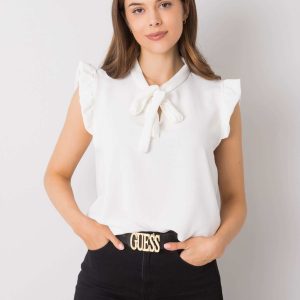 White blouse with tie Imelda