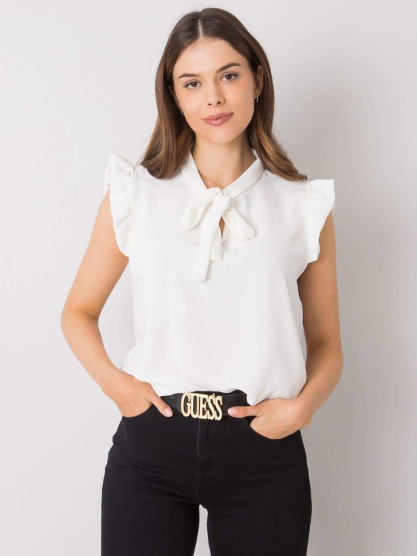 White blouse with tie Imelda