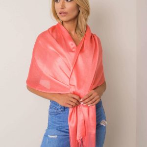 Women's peach scarf with fringes