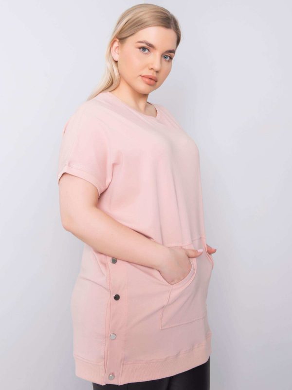 Dirty pink plus size blouse with pocket Newport