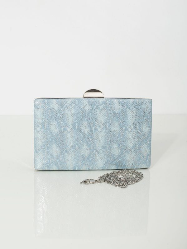 Light blue clutch bag with animal motif