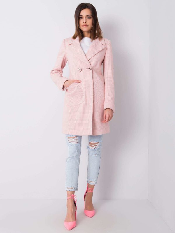 Zendaya Pale Pink Plaid Coat