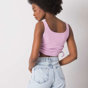 Light purple crop top with welts Loretta RUE PARIS