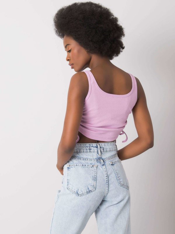 Light purple crop top with welts Loretta RUE PARIS