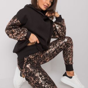 Black sweatsuit set with Belize prints