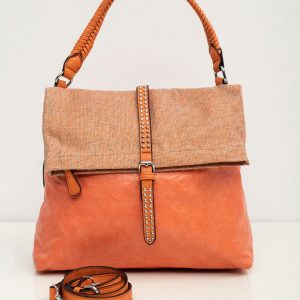 Orange soft bag made of eco leather