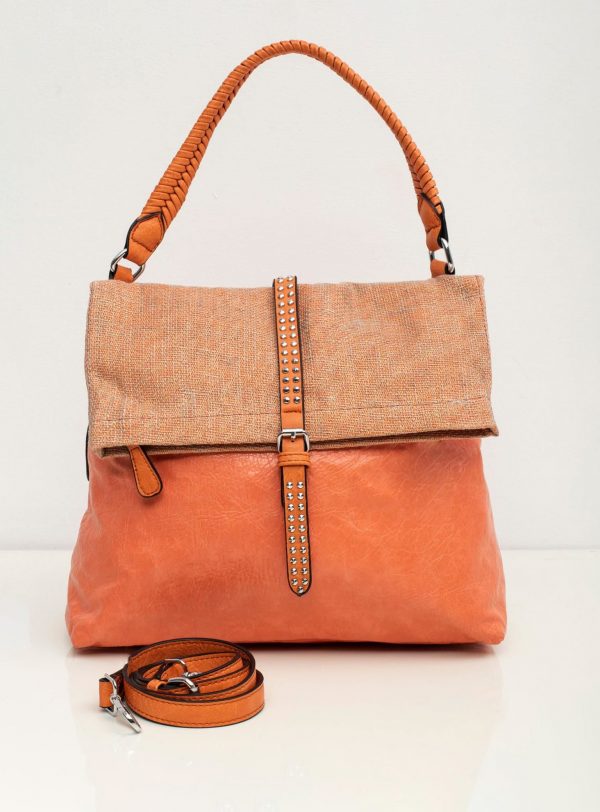 Orange soft bag made of eco leather