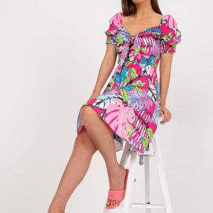 Pink Summer Spanish Dress with Prints