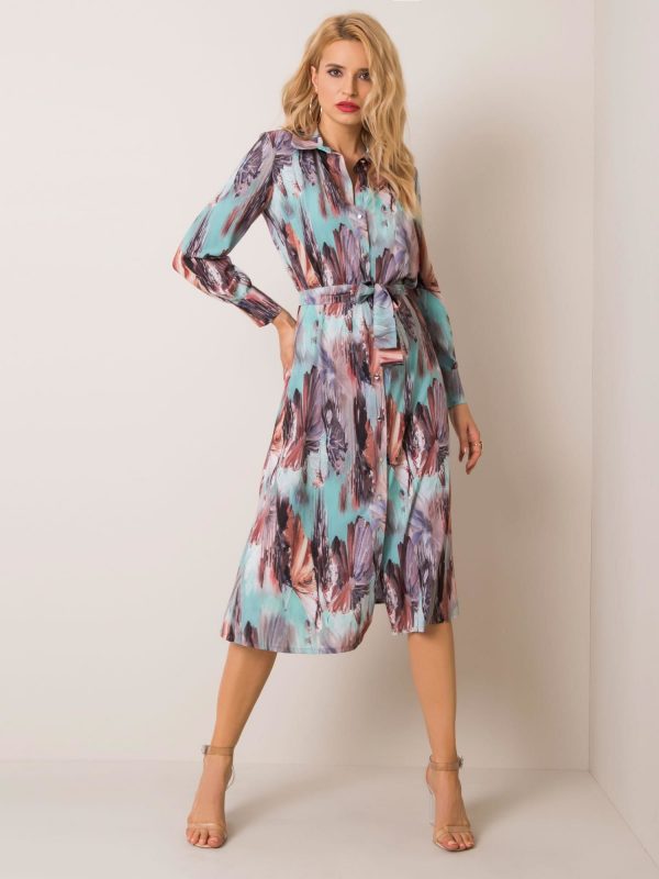 Mint Brown Painting Dress