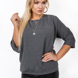 Dark grey plus size blouse Sophie RUE PARIS