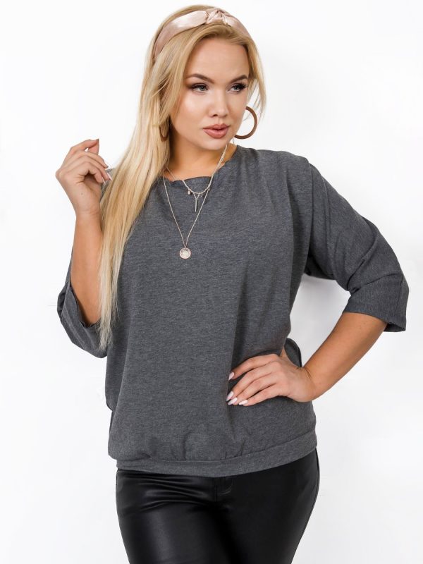 Dark grey plus size blouse Sophie RUE PARIS