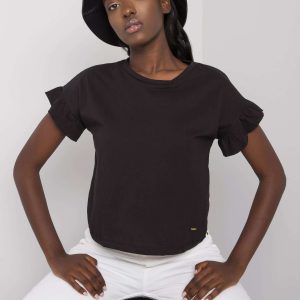 Black cotton t-shirt Amiyah YOU DON'T KNOW ME