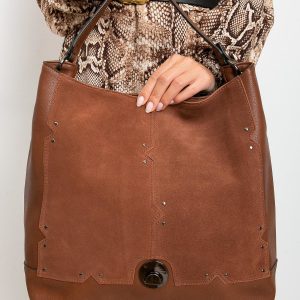 Brown Imitation Leather Handbag