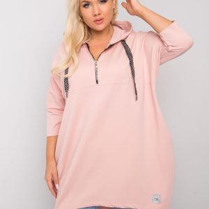 Pale Pink Plus Size Cotton Sweatshirt Adreana